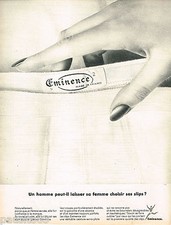 PUBLICITE ADVERTISING 055  1966  EMINENCE  slip sous vetements