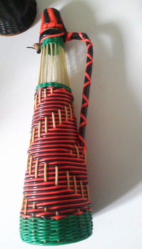 Bouteille scoubidou vintage - bouteille,