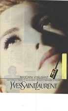 PUBLICITE advertising 1990  YVES SAINT LAURENT cosmétiques " Mascara vitalisant"