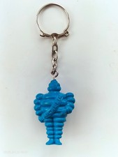Porte Clefs  figurine BIBENDUM MICHELIN bleu-garage-voiture-vintage-keychain