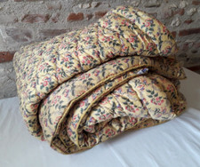 Ancien Couvre lit boutis piqué milXXè chintz fleur 228x238cm Old quilted blanket