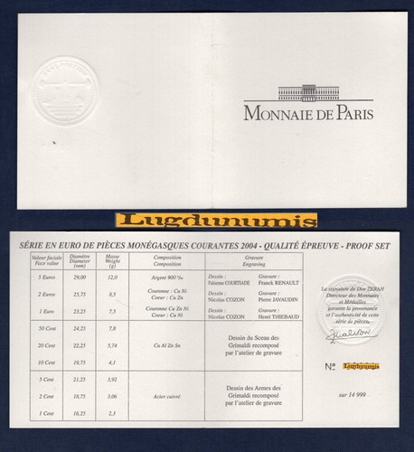 Monaco 2004 certificat - monaco,