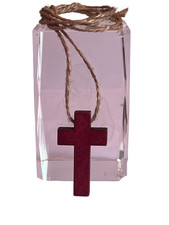 Collier croix en bois |
