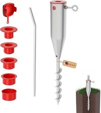 GeZu Impex Support Parasol Plage ⌀25-62 mm Galvanisé à chaud Douille Sol