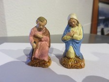 Ancien santon Devineau petite taille "Marie et Joseph" hauteur 4,5 c environ TBE