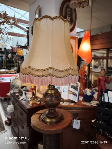 Lampe poser bois laiton - lampe, et