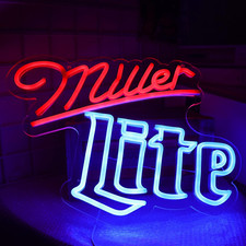 Millers Light Neon Signs for Wall Decor in Garage Bar Pub or Club,Handmade Dimma