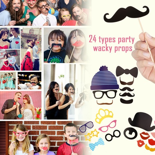 24pcs photo booth grand cadre - photo,
