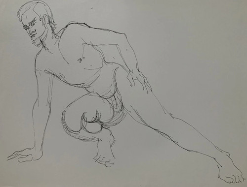 Superbe masculin drawing - superbe, nu