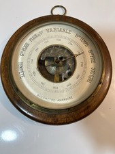 Baromètre de précision anéroïde à aiguille vintage en bois