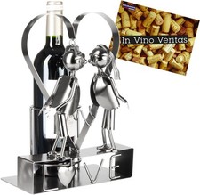 Porte-Bouteille Vin Couple Amoureux Porte Bouteille Métal Cadeau Amour Décoraton