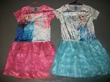 LOT OF 2 DISNEY FROZEN ELSA & ANNA VELOUR TUTU DRESSES SKATING GIRLS SZ L 10 12