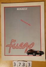 RENAULT FUEGO GTS GTX TURBO Prospectus Allemand 16 pages MY 1985