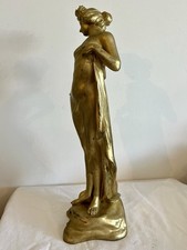 Superbe Sculpture Art Nouveau Femme Jugendstil A. DE RANIERI 1900 Libellule