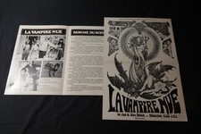 jean rollin 1970 LA VAMPIRE NUE  tres rare synopsis mini affichette  : 28x40cm