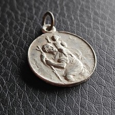 Médaille Saint Christophe véhicule ancien automobile début XXème aluminium