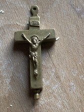 Ancienne Croix Reliquaire En Bronze Ou Laiton 