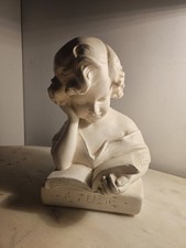 Buste liseuse en plâtre
