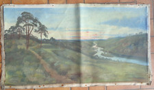 Grande Huile sur toile signée F LE LEUXHE  Paysage Bretagne Peinture Art Tableau