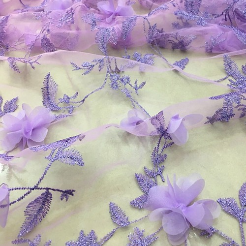 Tulle dentelle brodée en - en,