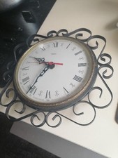 Pendule Horloge Murale Deco Fer Forge A REMETTRE En route  1960 