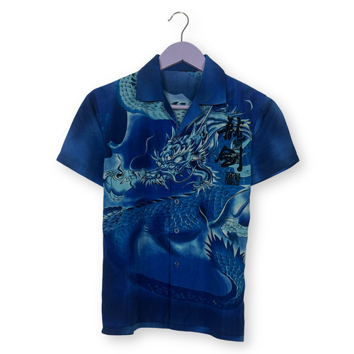 Chemise vintage bleue - chemise,