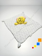 Doudou Plat/Mouchoir Carré Tigre Jaune Blanc Pois Gris Tacheté - Siplec Leclerc