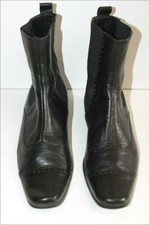 MINKA DESIGN  Bottines Boots Cuir Noir Doublées Cuir Elastiquées T 39 TBE