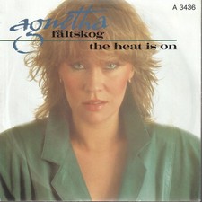 Agnetha Fältskog Heat Is On 7" vinyl UK Epic 1983 blue injection label design in
