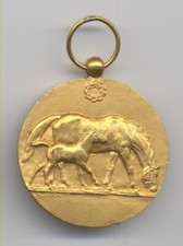 RARE Médaille Etablissements Hippiques Algérie 1945 version OR