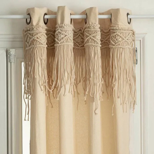 Rideau macramé beige - rideau,