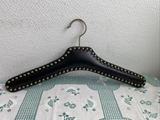 Ancien Cintre Noir Effet Cuir Clouté Deco Dressing Friperie