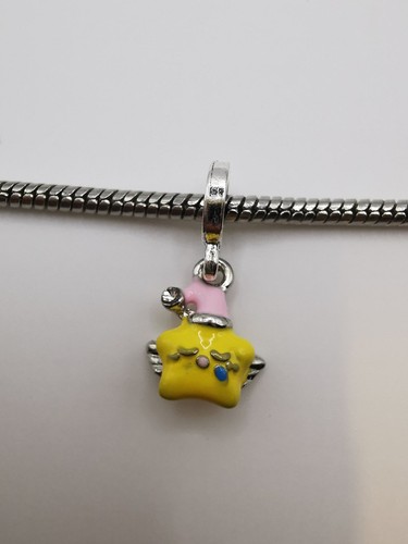 Perle charm étoile jaune - étoile,