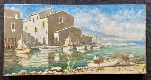 Marine oil painting port - oil,