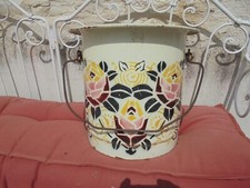 Ancien pot de chambre en tôle émaillée art déco no cafetière