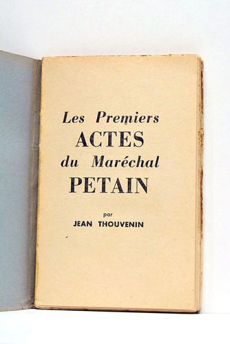 Thouvenin les premiers actes - thouvenin,