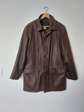 Veste/ Manteau OAKWOOD en Cuir Véritable Marron TBE. Se Li . T: L (voir mesures)
