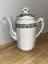 Ancienne Cafetière Théière En Porcelaine De Limoges Déco Frise Oiseaux Cacatoès