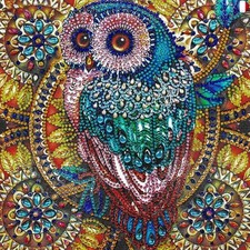 VETPW 5D DIY Hibou Diamant Peinture Kit, Bricolage Strass Forme Spéciale 