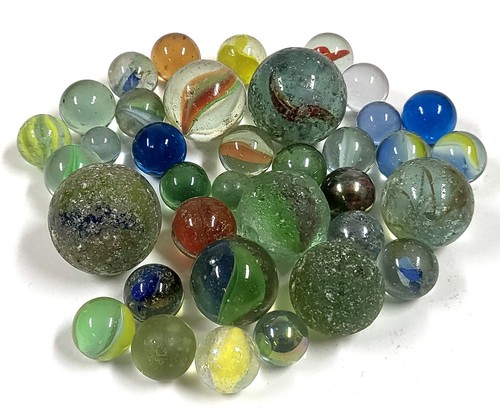 Billes verre vintage œil - billes,