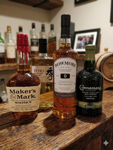 Lot bouteilles whisky - 4, de
