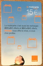 MBC ORANGE MOBICARTE CHOIX RECHARGE GSM 15€ SPÉCIMEN NO TELECARTE PREPAYÉE CARD