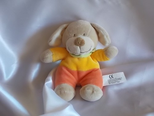 Doudou chien beige jaune - chien, beige,
