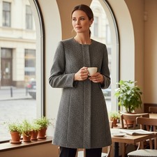 Manteau Femme Noir Blanc L