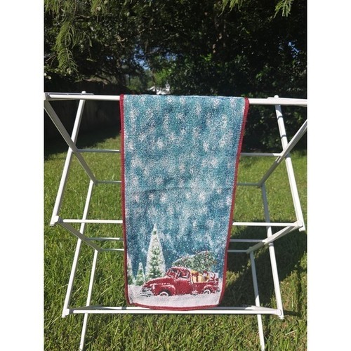 Christmas red truck woven - truck,