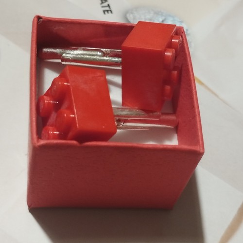 Lego cufflinks red - cufflinks, red-