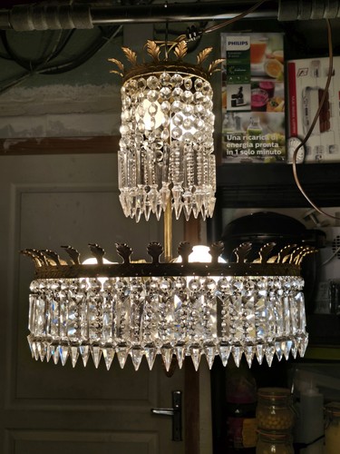 Lustre pampilles cristal - lustre,