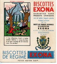 BUVARD PUBLICITAIRE BISCOTTES EXONA / LES LILLIPUTIENS 