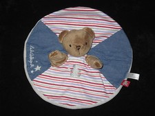 Doudou plat rond Ours marron