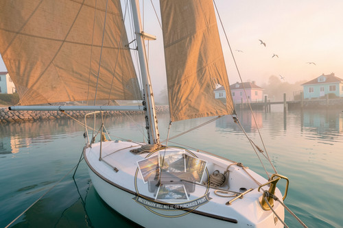 Classic white gaff rigged day - gaff,